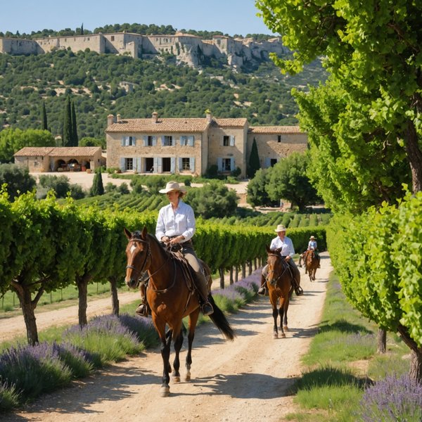 Quels hébergements en Provence proposent des séjours avec des ateliers de broderie et des balades à cheval?